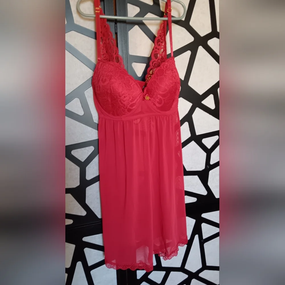 Daisy Fuentes - Babydoll & Thong Set - XL - Red NWOT